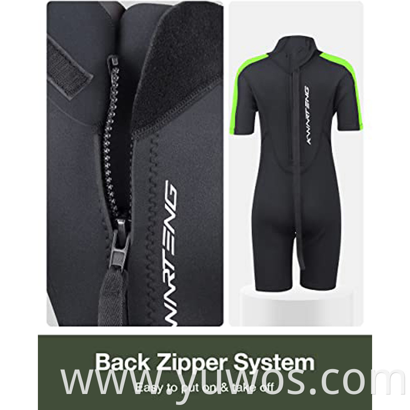 Kids 2mm Back Zip Shorty Wetsuit